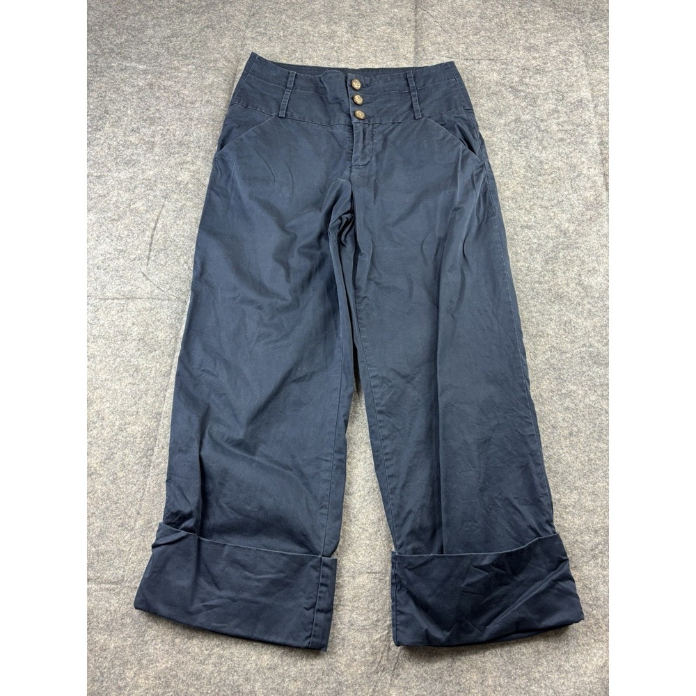 Anthropologie Daughter Of Liberation Women's 28 Navy Crop High Waist Nautical